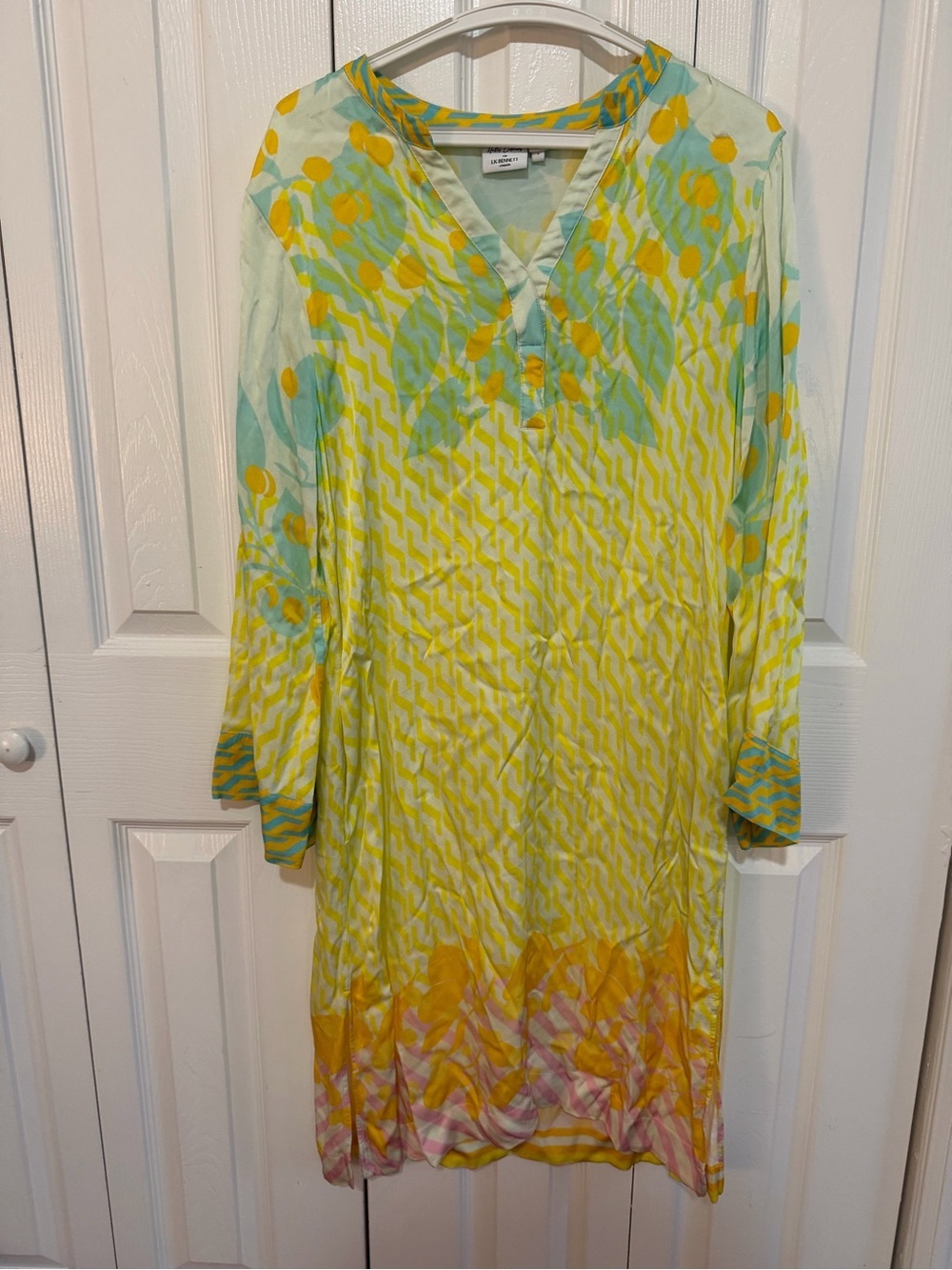 LK Bennett Abstract Print Shirt Dress Size Small